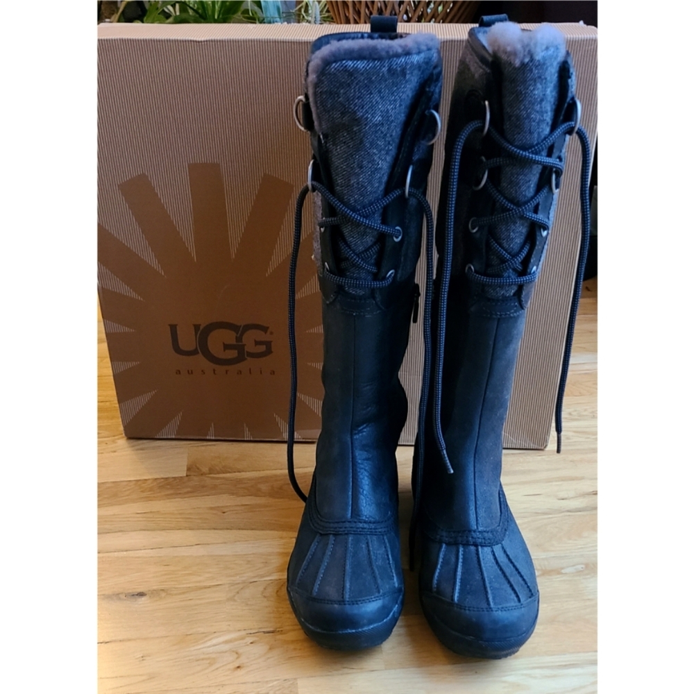 🆕️UGG Belcloud Duck Boots Black Waterproof Hiking Gorpcore Sz 8.5 Indie Sleeze - Picture 6 of 14